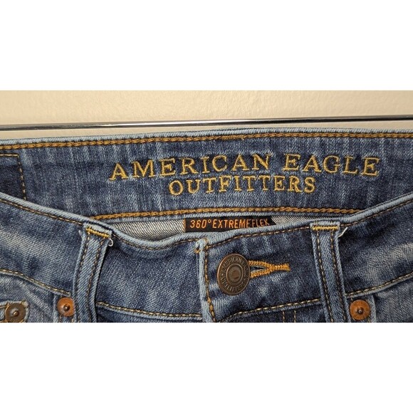 American Eagle Jeans Mens 28x32 360 Extreme Flex Slim Straight Light Wash Denim - Picture 2 of 4